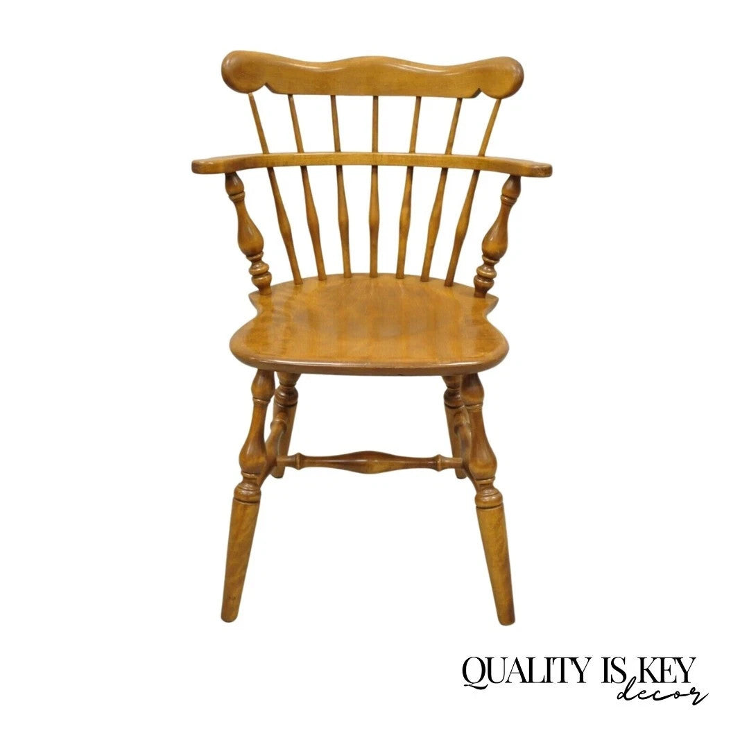 Ethan Allen Heirloom Nutmeg Maple Windsor Comb Back Dining Side