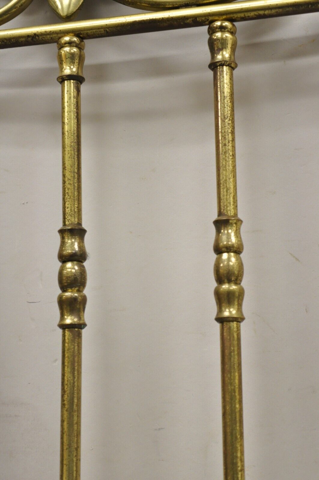 Vintage Victorian Style Brass Scrolling "Shaking Hands" King Size Bed Headboard