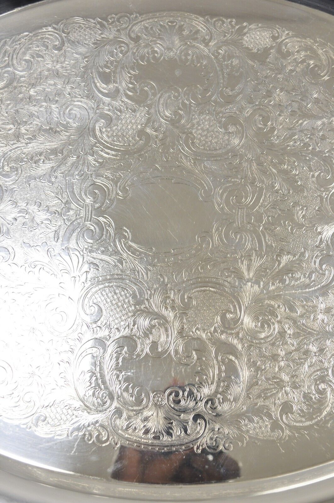 Vtg EPCA Poole Silver Co 400 Lancaster Rose Silver Plated Serving Platter Tray