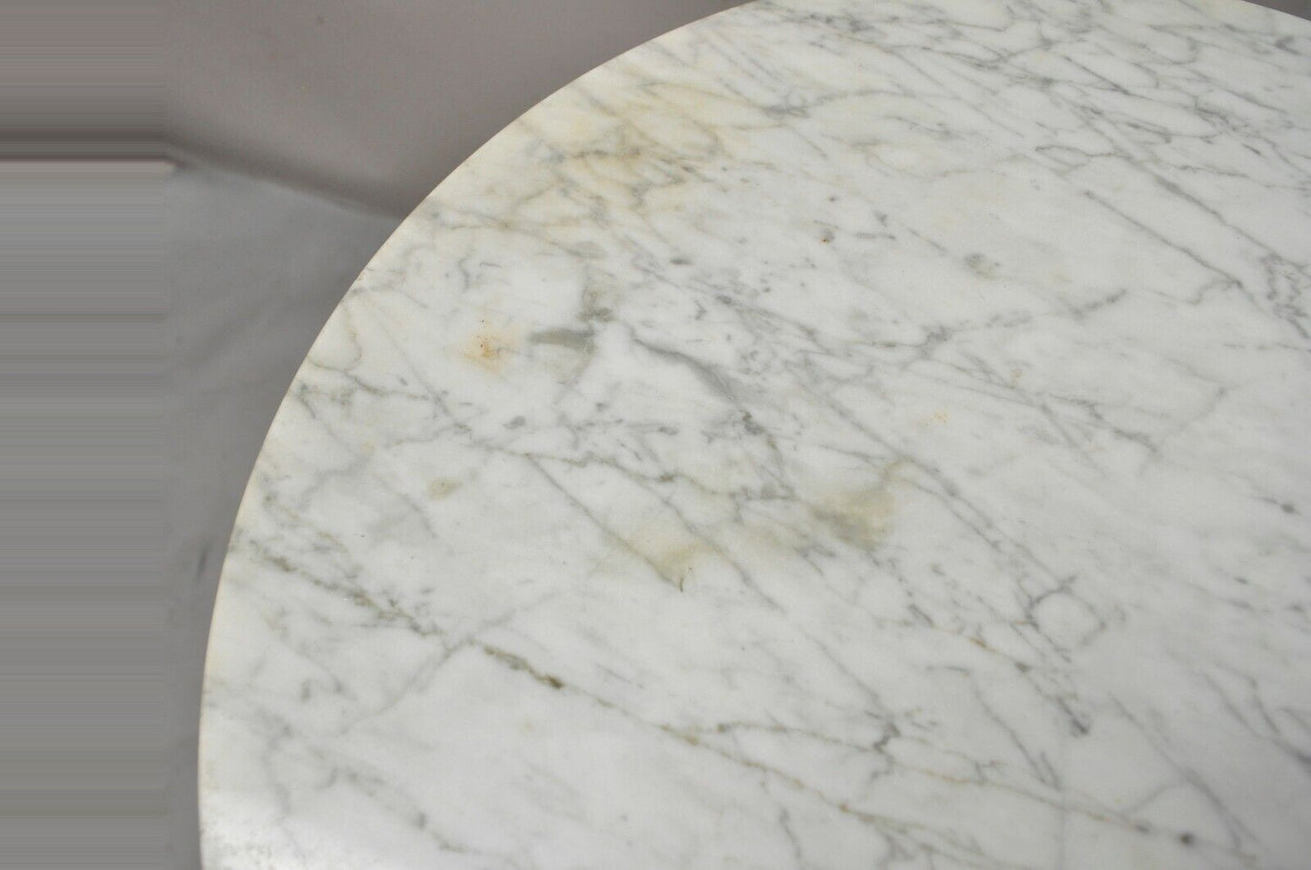 Hugh Acton Round Marble Top Chrome Lollipop Cocktail Occasional Side Table