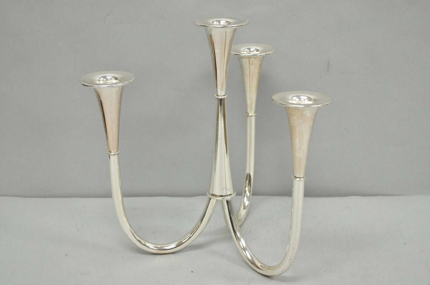 Vintage Wilhelm Wagenfeld for WMF Silver Plated Modern Candelabra Candle Holder