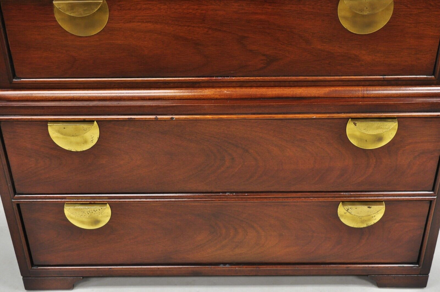 Vintage Thomasville Chinoiserie Mahogany Triple Dresser Tall Chest Highboy