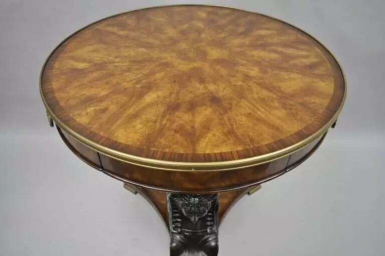 Theodore Alexander Replica Sphinx Monopodiae Round Egyptian Revival Center Table