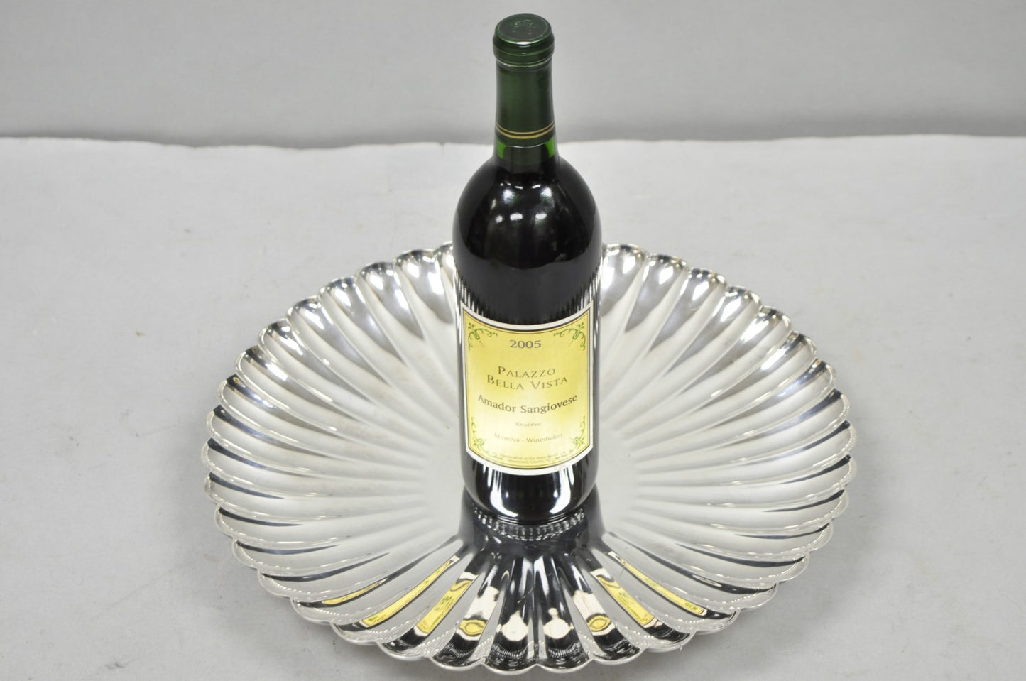 Reed & Barton 1853 Modern Silver Plated Scalloped 14" Round Dish Serving Platter