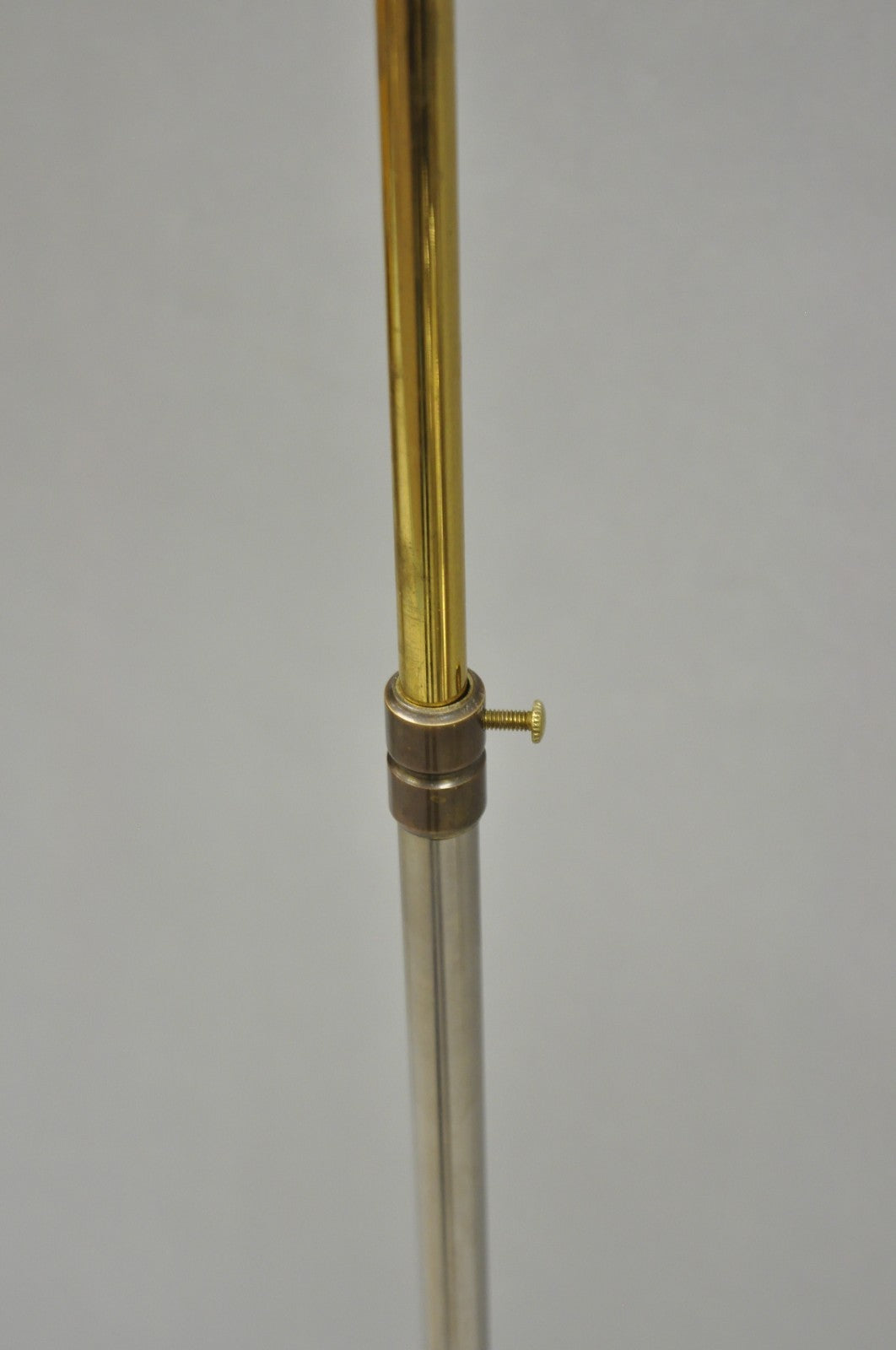 Vintage Maison Jansen Style Neoclassical Steel and Brass Adjustable Floor Lamp