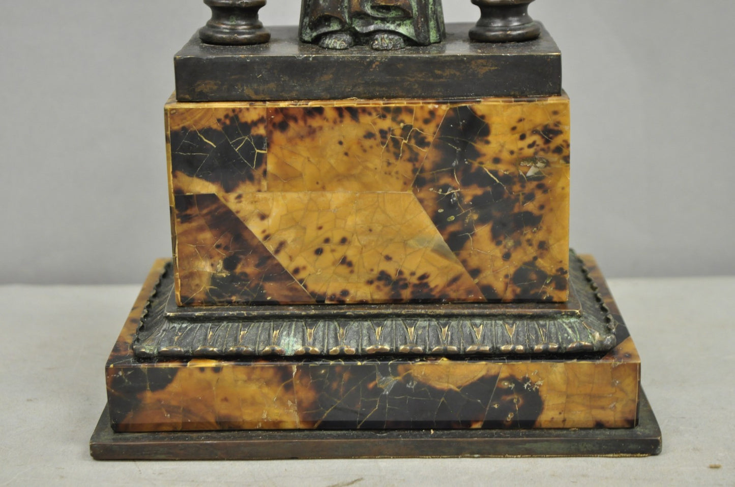 Vintage Maitland Smith Art Deco Art Nouveau Bronze Lady Figural Table Lamp