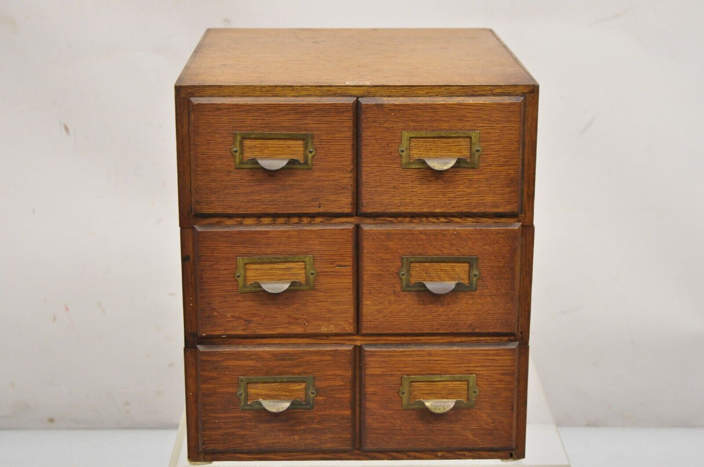 Antique Weis Mission Arts & Crafts Oak Stacking Letter File Cabinet - 3 Stack