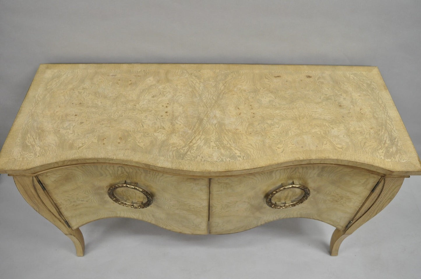 Insignia Drexel Heritage Italian Provincial Burl 2 Door Bombe Cabinet Commode