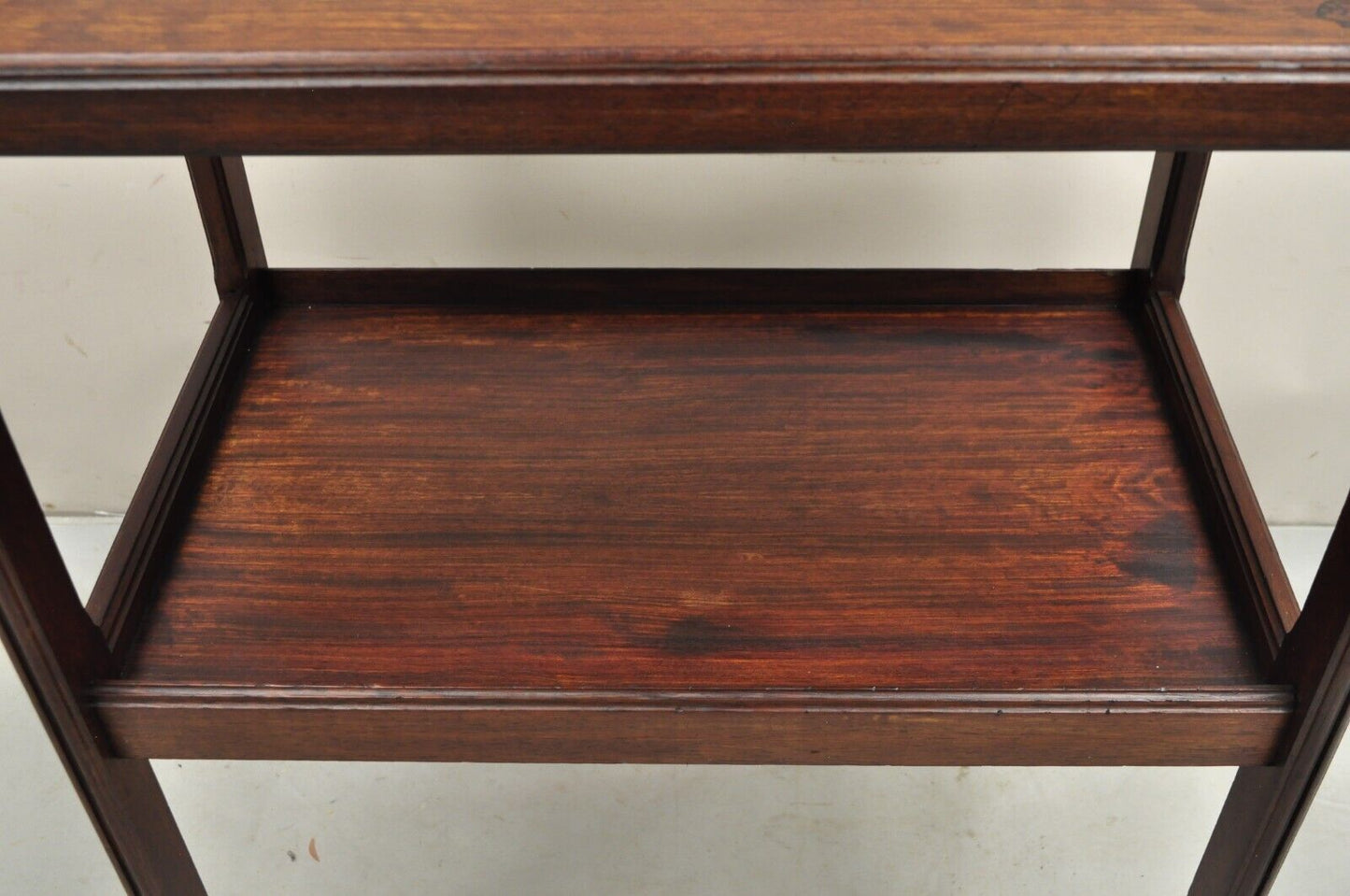 Antique Louis Majorelle French Art Nouveau Inlaid Mahogany 2 Tier Side Table