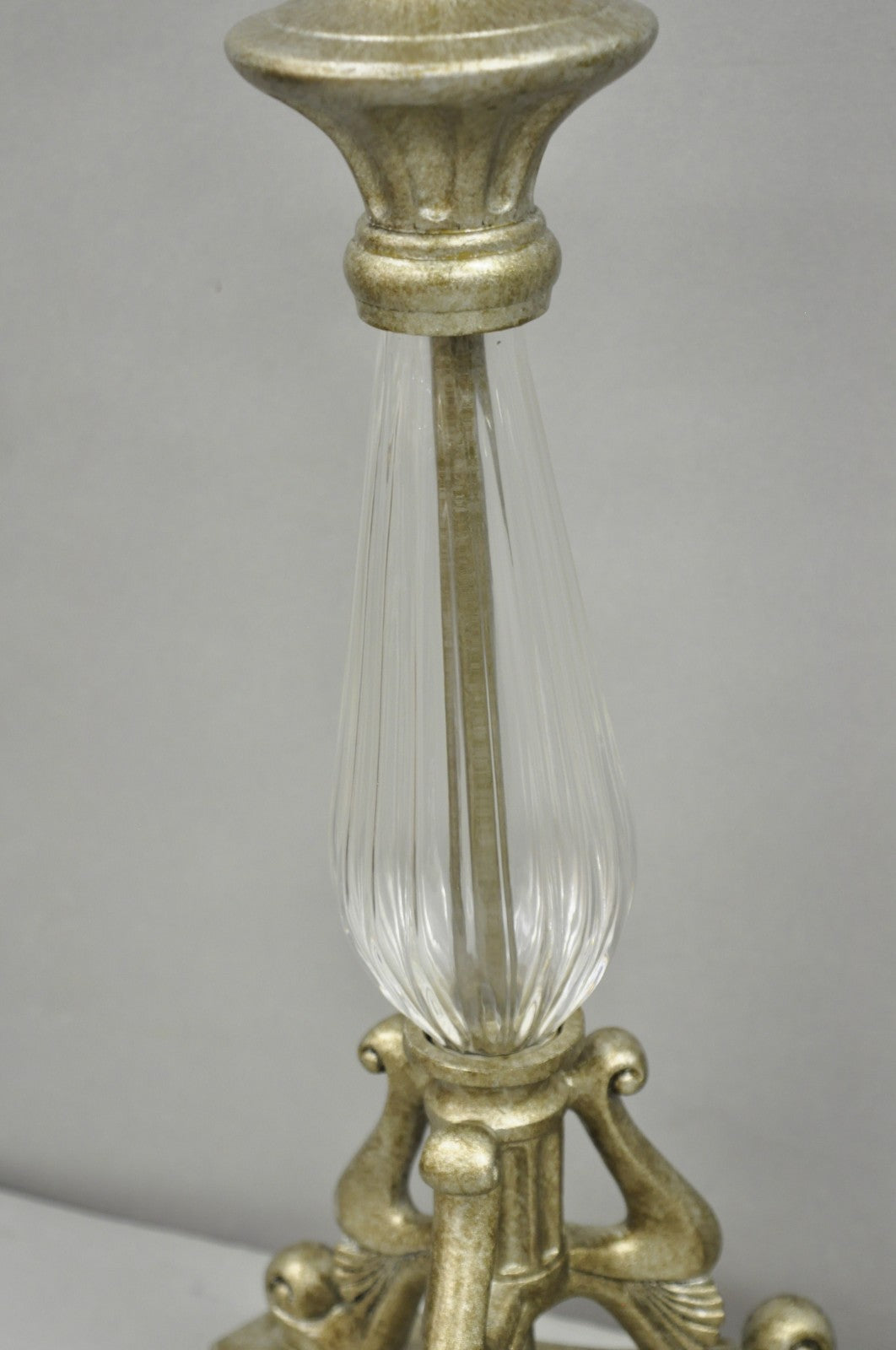 Contemporary Tuscan Mediterranean Style Glass and Resin Table Lamps - a Pair