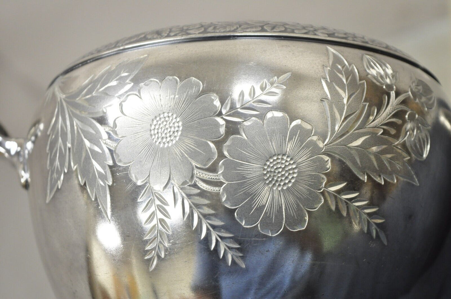 Antique Art Nouveau Silver Plated Lidded Soup Tureen engraved "Louise"