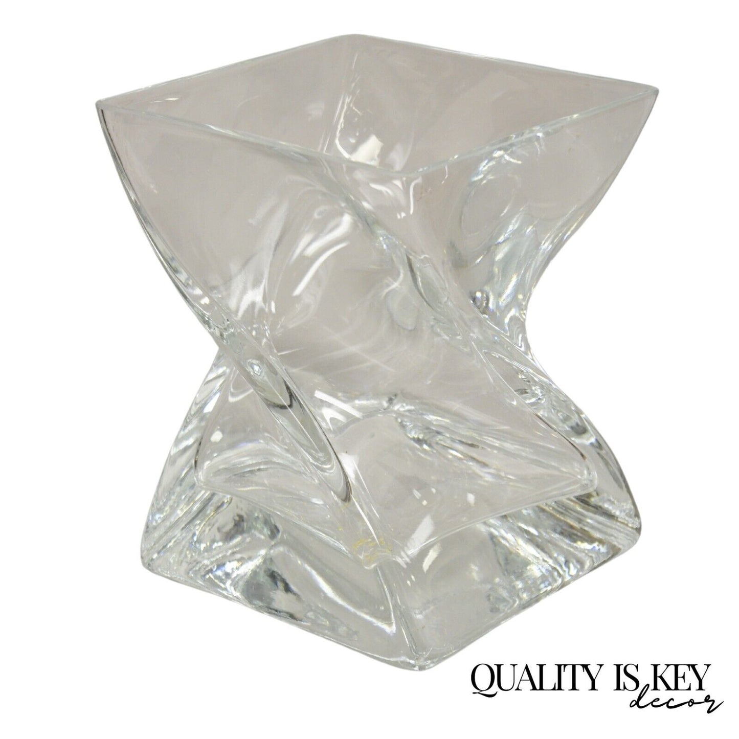 Modern Abstract Turkish Konart Twisted Glass Crystal Vase Centerpiece (B)
