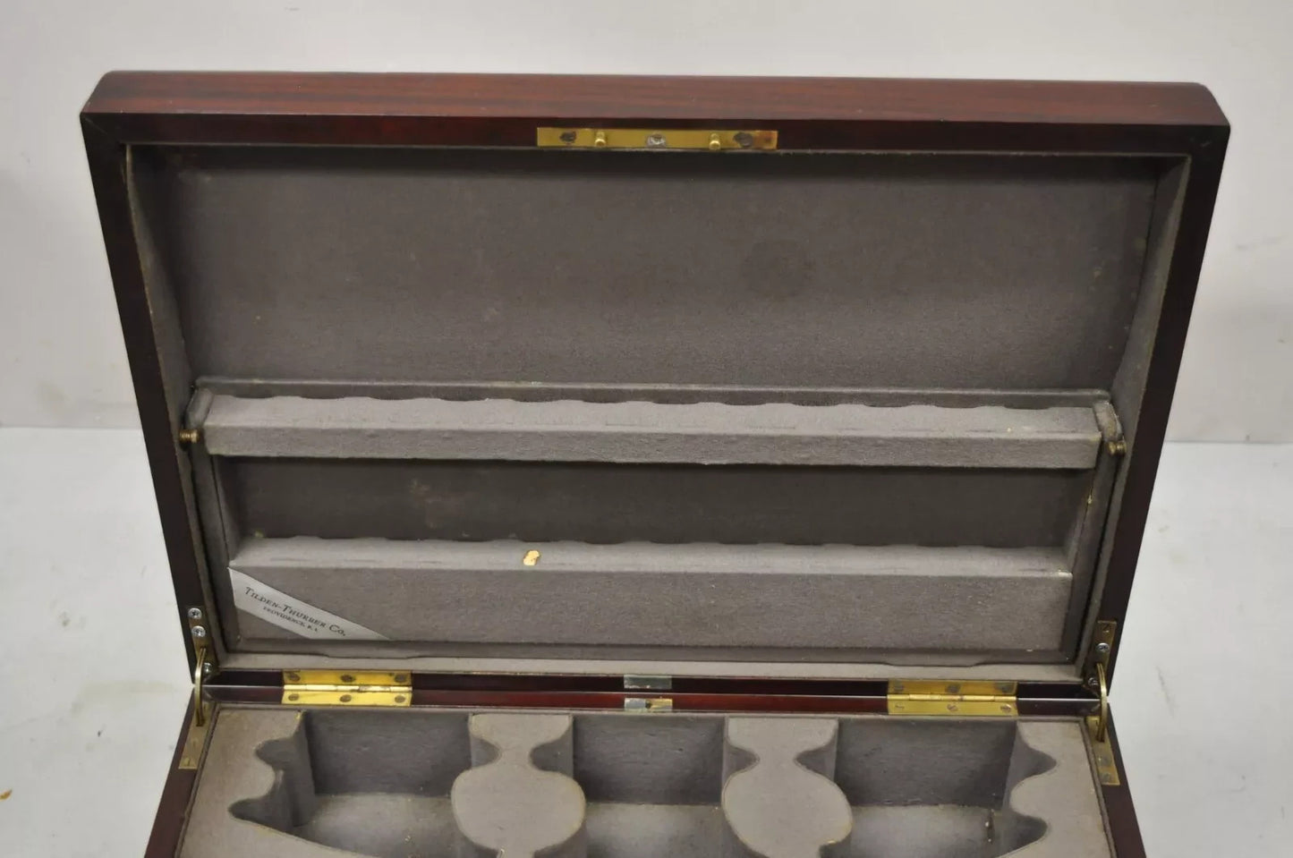 Antique English Regency Campaign Chest Flatware Silverware Box Tilden - Thurber