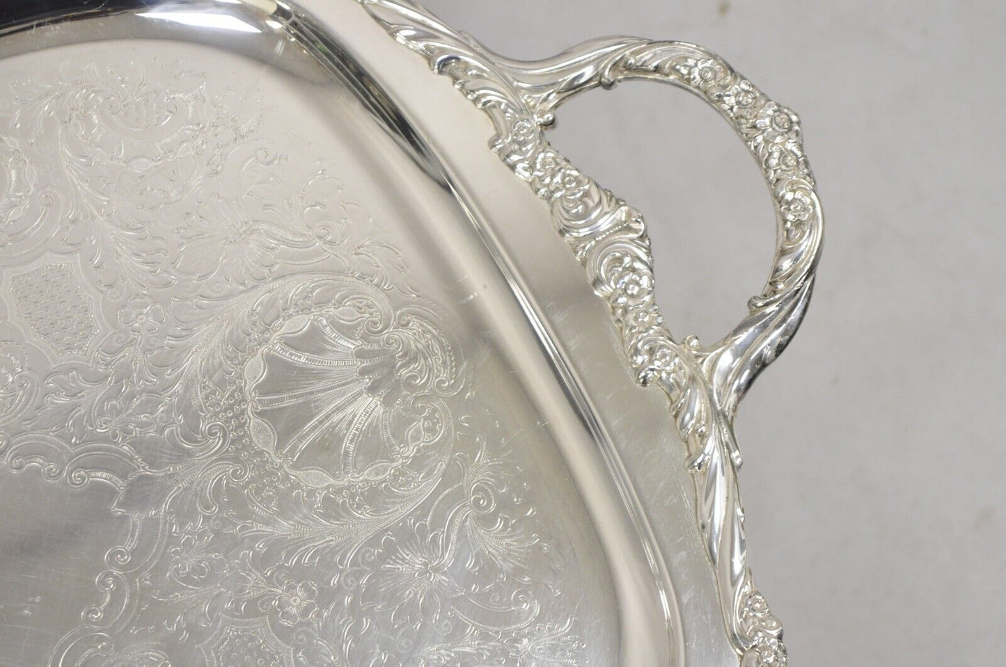 1847 Rogers Bros Heritage 9493 Large Silver Plated Serving Platter Tray