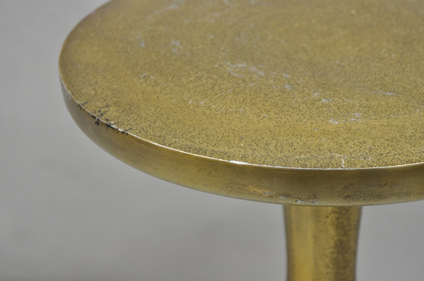 Modern Burnished Cast Metal Gold Sculptural Round Drinks Side Table