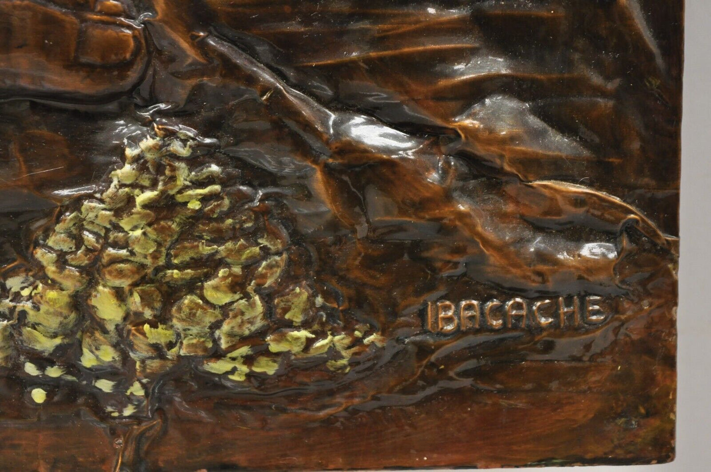 Alma Ibacache 3D Debossed Painted Copper Metal Wall Art Brazilian Lumberjack