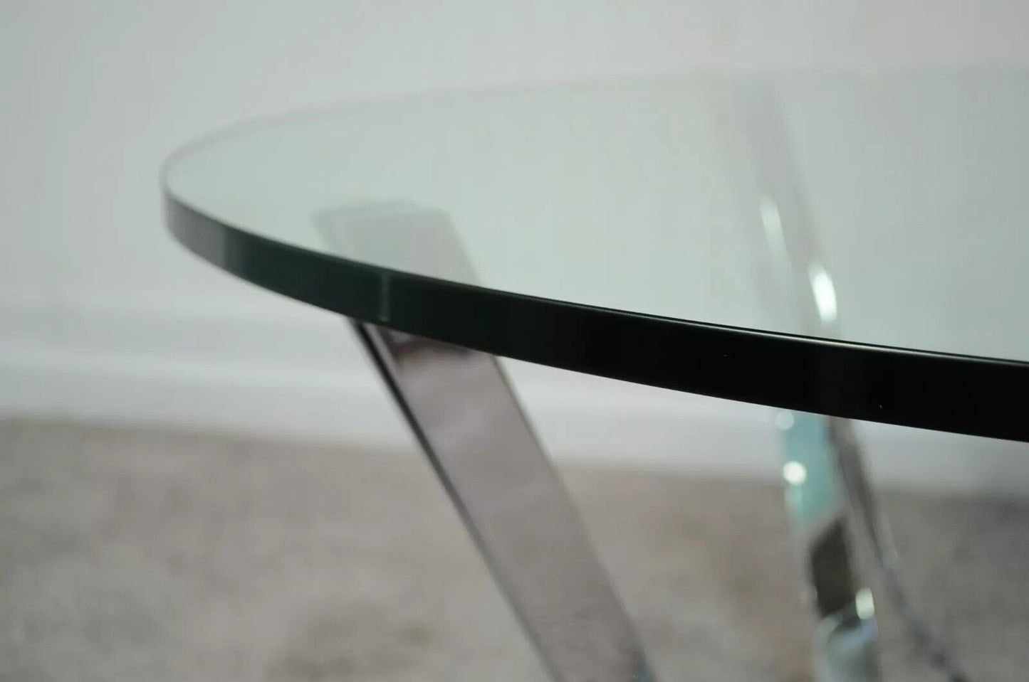 Tri-Mark Chrome Plated Steel Round Coffee Table after Roger Sprunger for Dunbar
