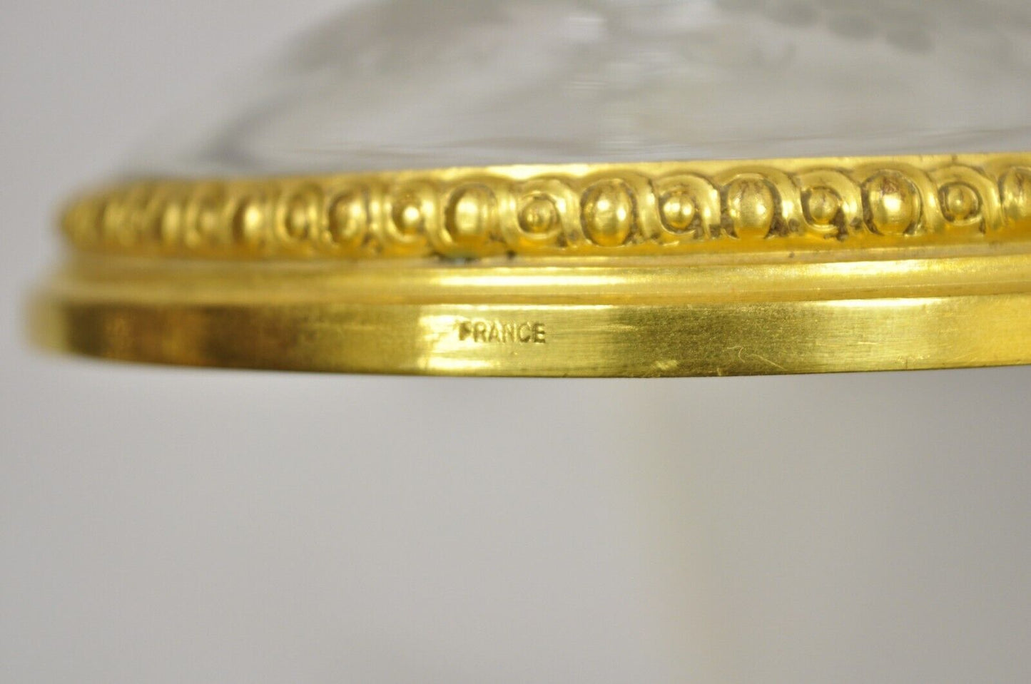 Antique French Louis XV Style Gold Gilt Bronze Crystal Glass Stem Goblet - Pair