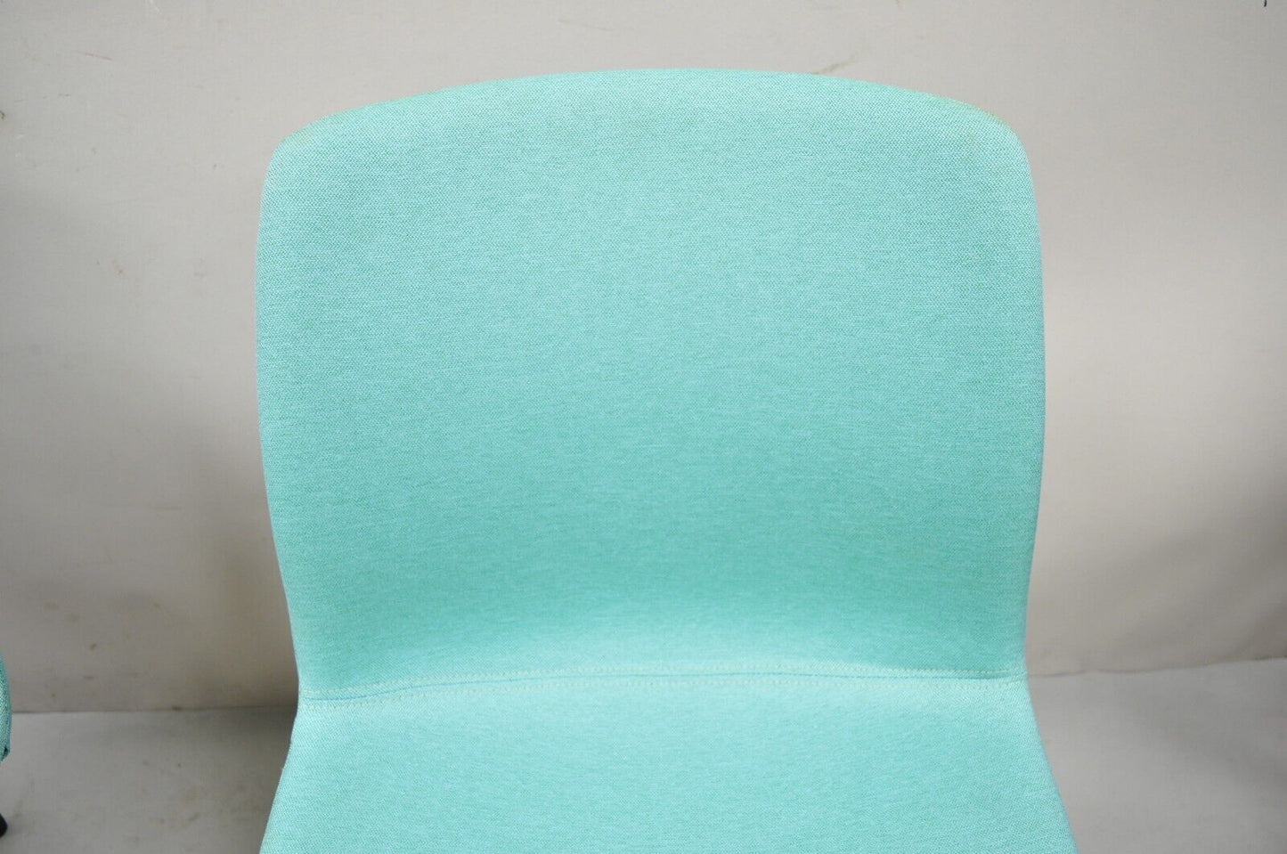 ODS Hairpin Swivel Base Blue Upholstered Side Chair - a Pair