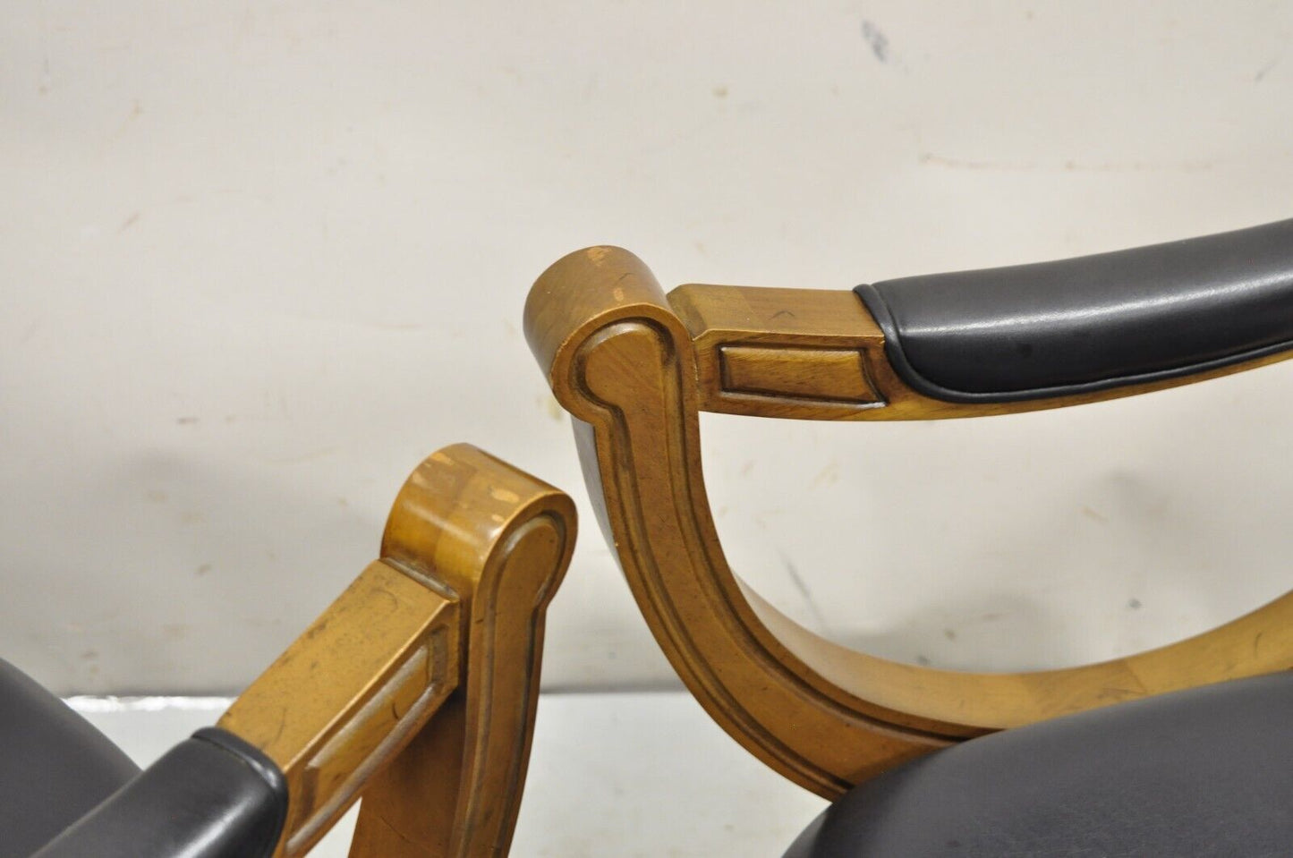 Vintage Drexel Esperanto Mid Century Spanish Style Curule Game Chairs - Set of 6