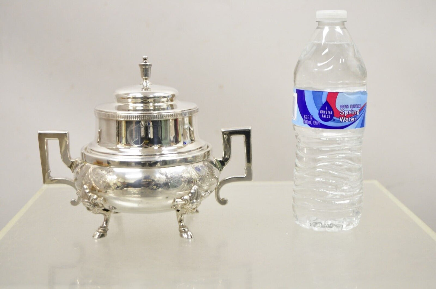 Antique Rogers Smith & Co Victorian Silver Plated Butter Cheese Dish Hoof Feet