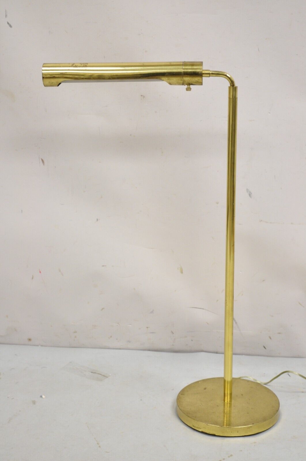 Vintage Mid Century Modern Brass Casella Style Adjustable Tubular Floor Lamp