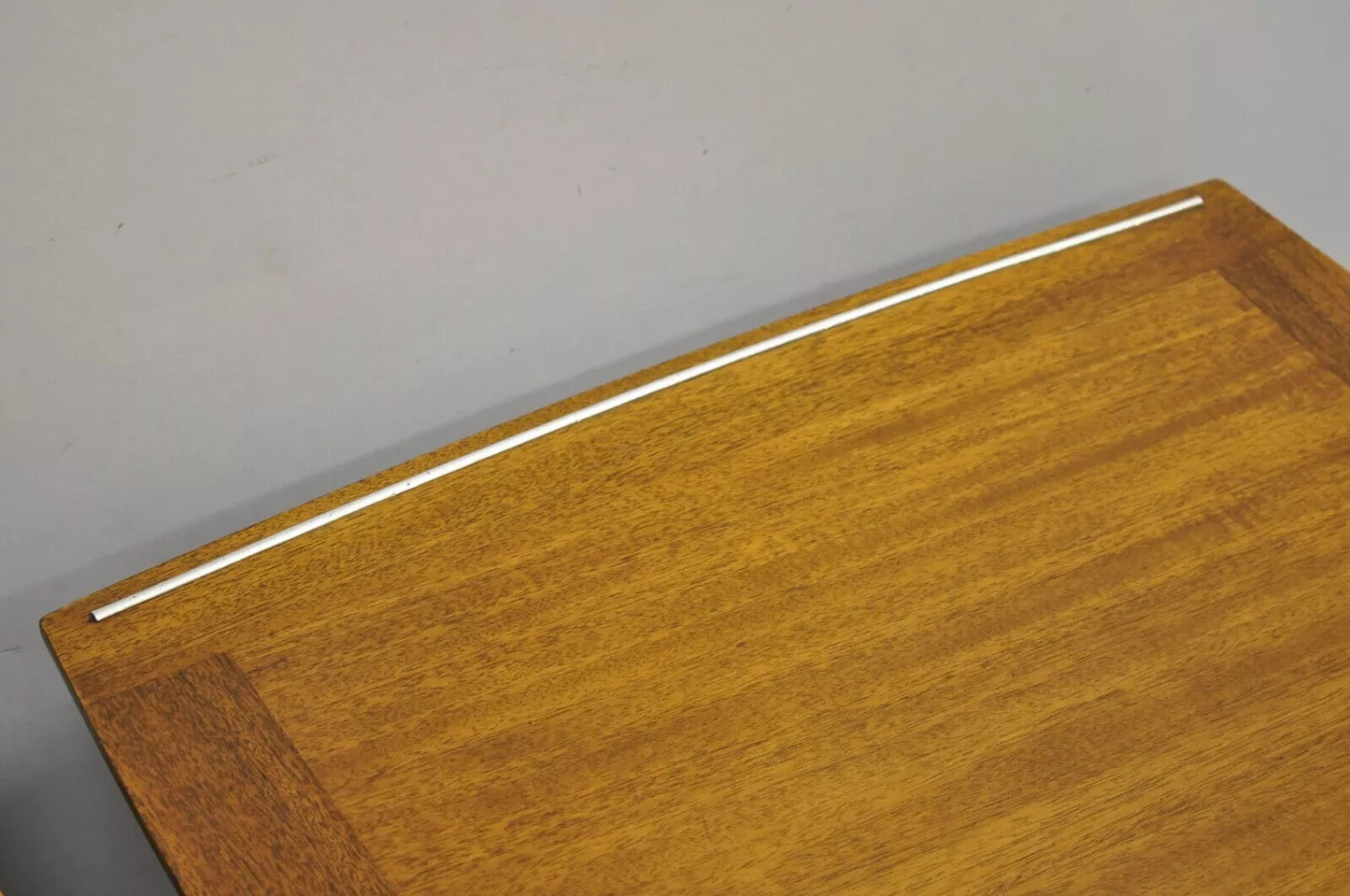 Vintage Mid Century Modern Sculpted Walnut 2 Tier End Tables w Brass Feet - Pair