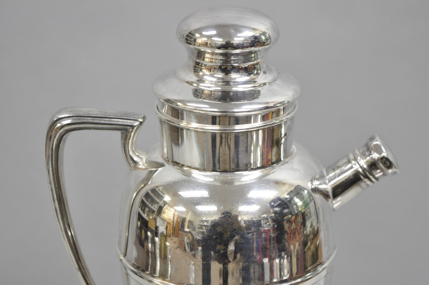 Bernard Rices Sons Art Deco Silver Plated Martini Cocktail Shaker "S" Monogram