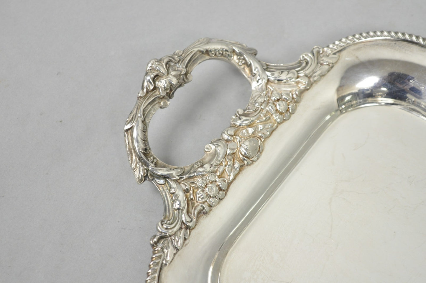 Vintage Barker Ellis English Regency Narrow Silver Plated Serving Dish Bar Tray