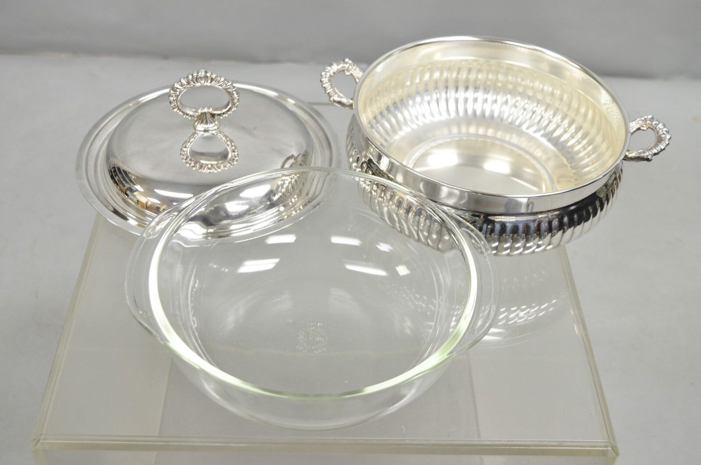 Vintage English Edwardian Silver Plated Covered Serving Dish By W&S Blackinton