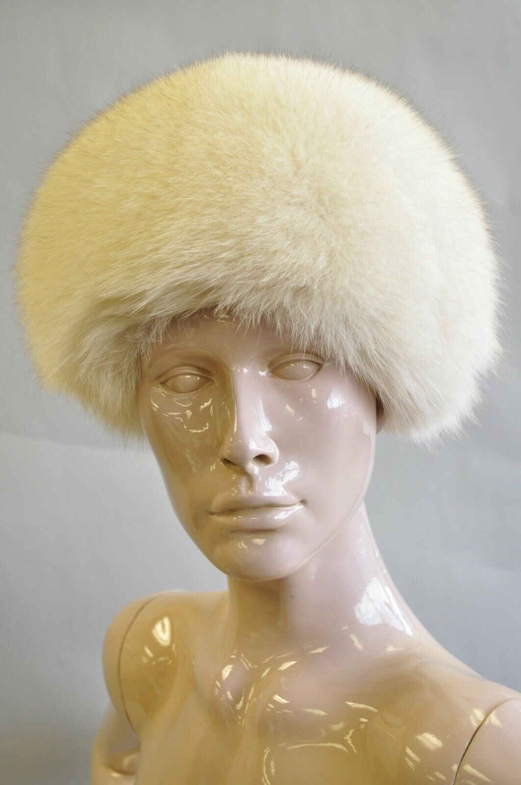 Vintage Don Anderson White Fox Fur Winter Women's Fashion Church Hat