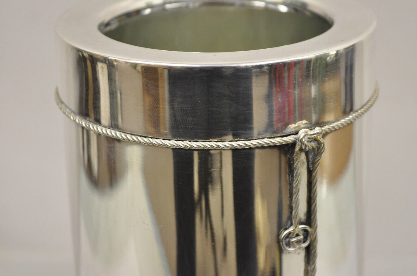 Vintage Gucci Nautical Ship Anchor Silver Plated Champagne Wine Chiller Bucket