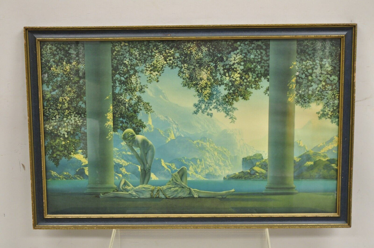 Antique Maxfield Parrish Framed Lithograph Print "Daybreak" House of Art NY 5484