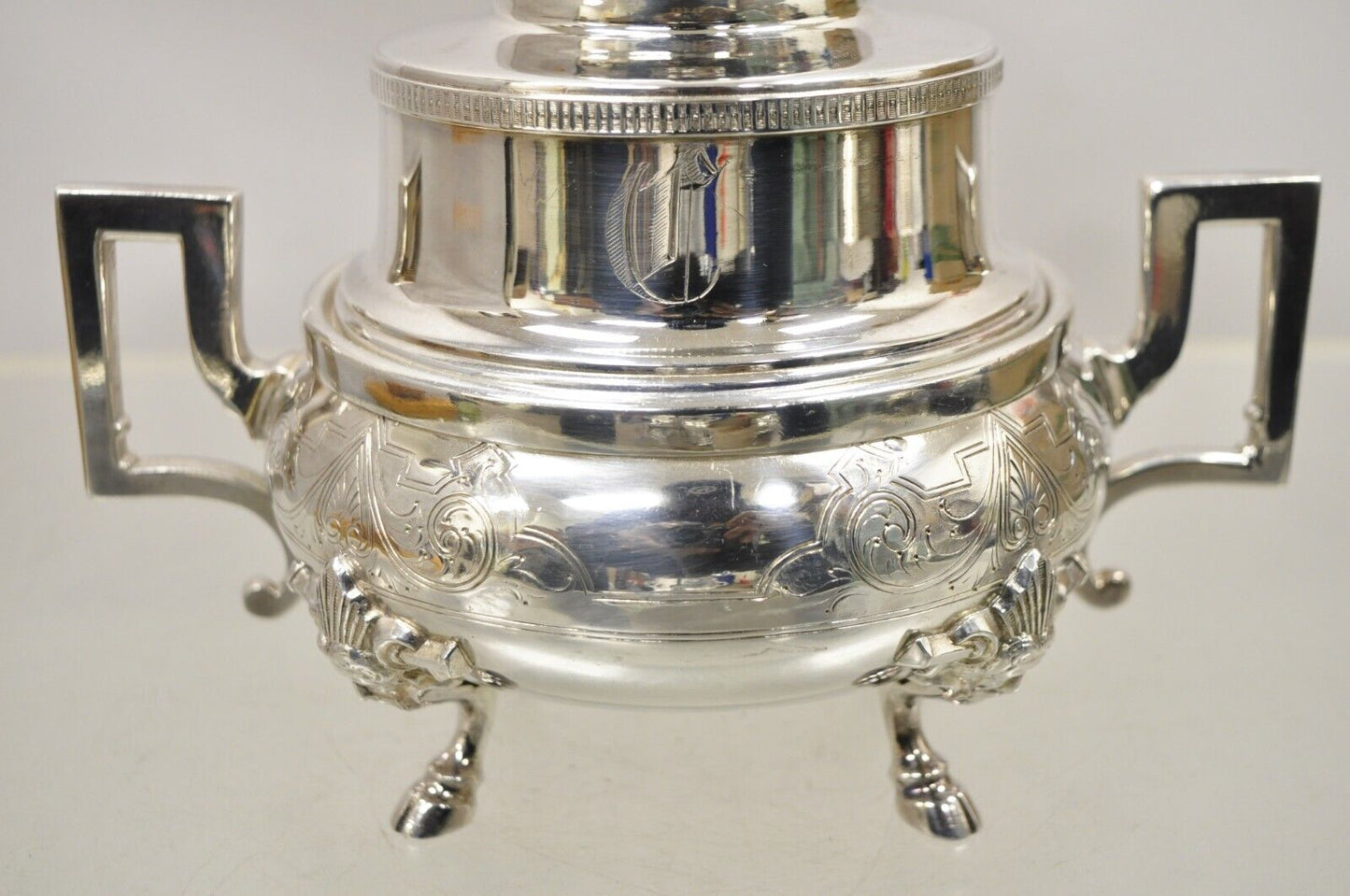Antique Rogers Smith & Co Victorian Silver Plated Butter Cheese Dish Hoof Feet