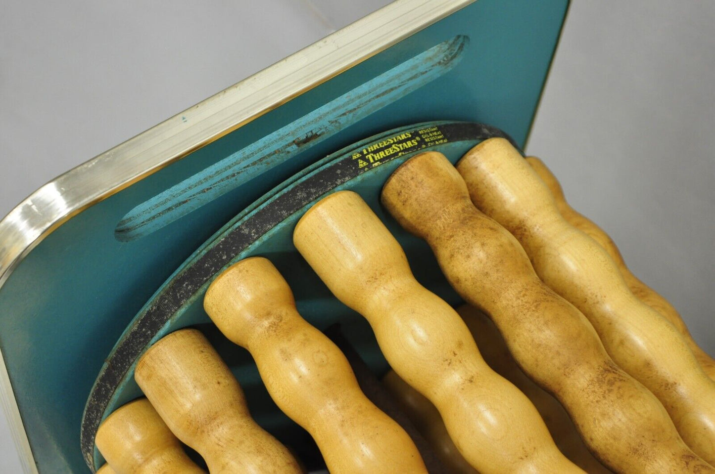 Vintage Vita Master Wood Roller Massager Model VMRL-3 Turquoise Blue - Works