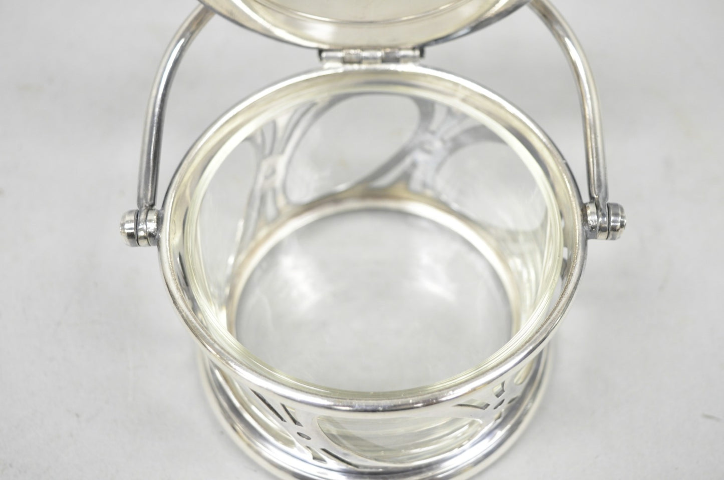 Broggi Classica Collection Silver Plated Hinged Grated Cheese Glass Sugar Bowl