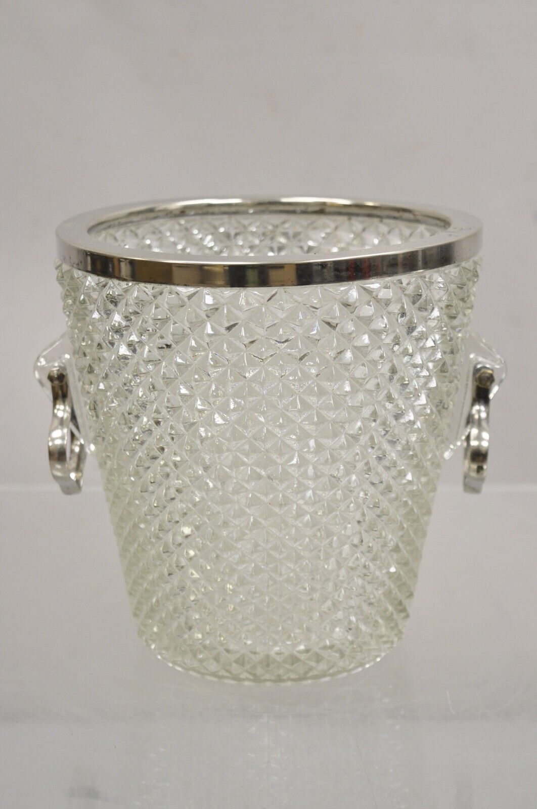 Vintage English Regency Crystal Glass Silver Plated Champagne Chiller Ice Bucket