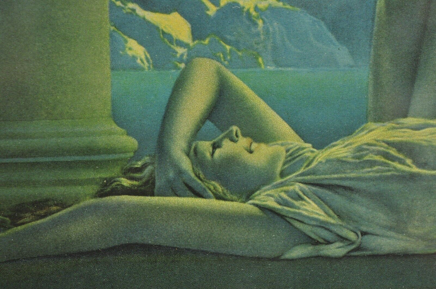 Antique Maxfield Parrish Framed Lithograph Print "Daybreak" House of Art NY 5484