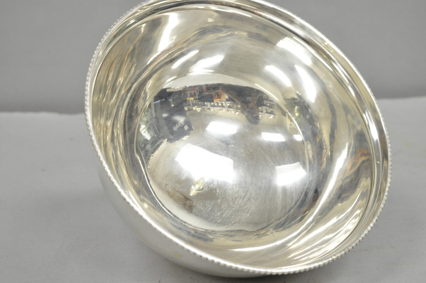 Vintage English Edwardian Style Silver Plated 10" Round Serving Dish Plate Cover