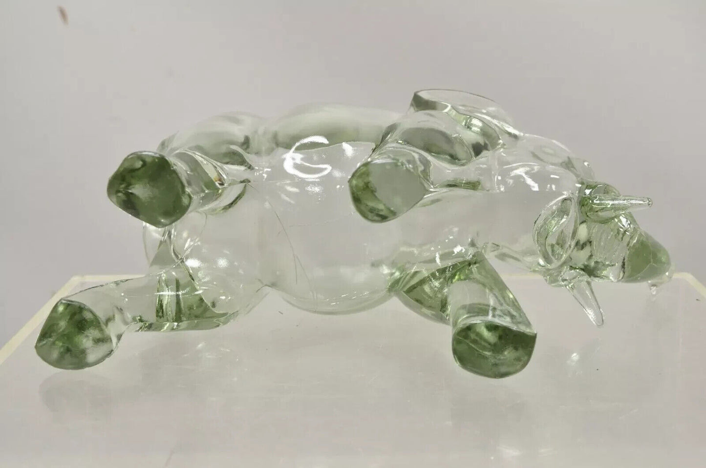 Vintage Tiara Indiana Glass 15" Elephant Lidded Candy Trinket Dish in Box