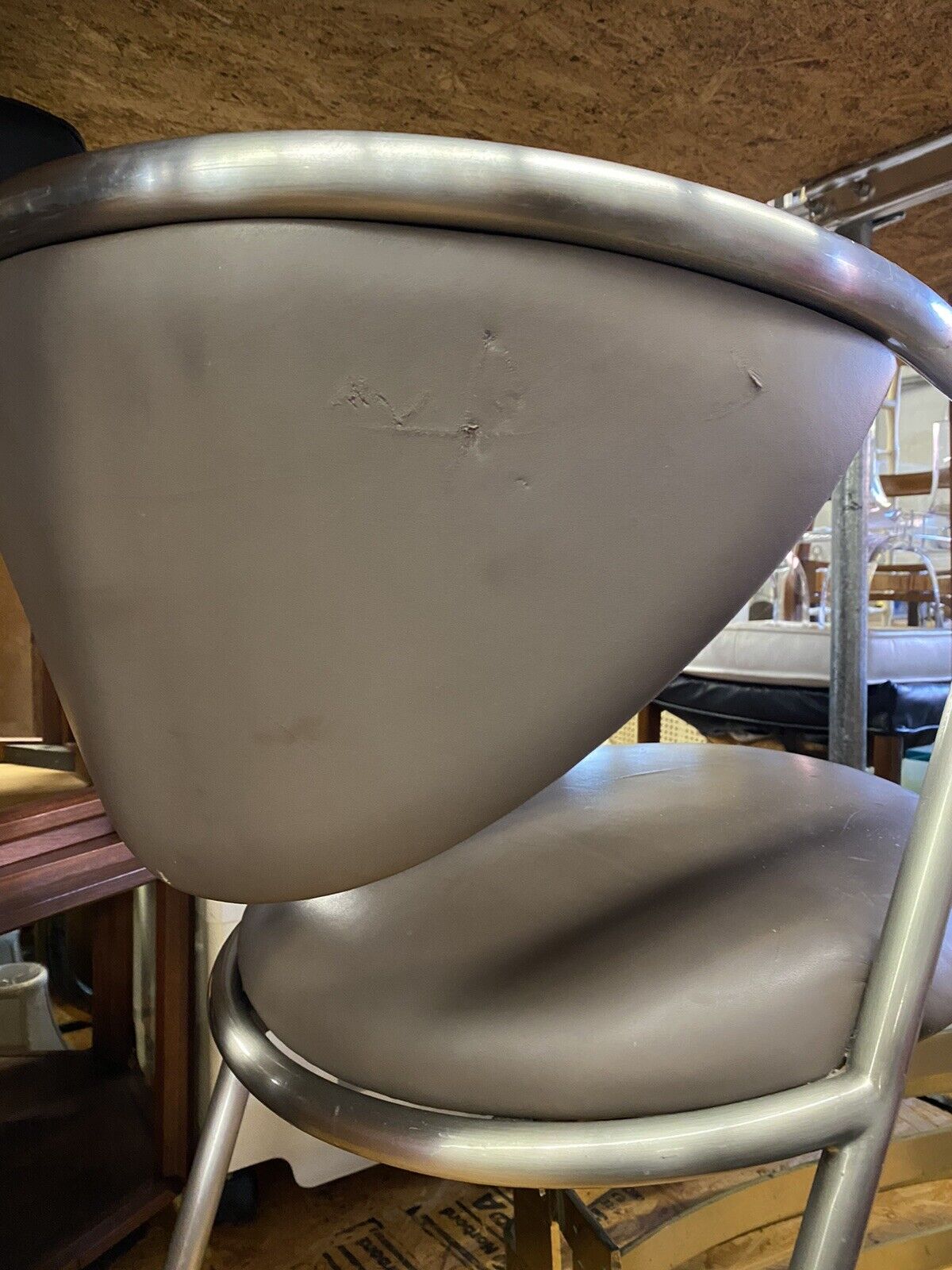 Vintage Brueton Mid Century Modern Tubular Steel Cat Eye Chairs - a Pair