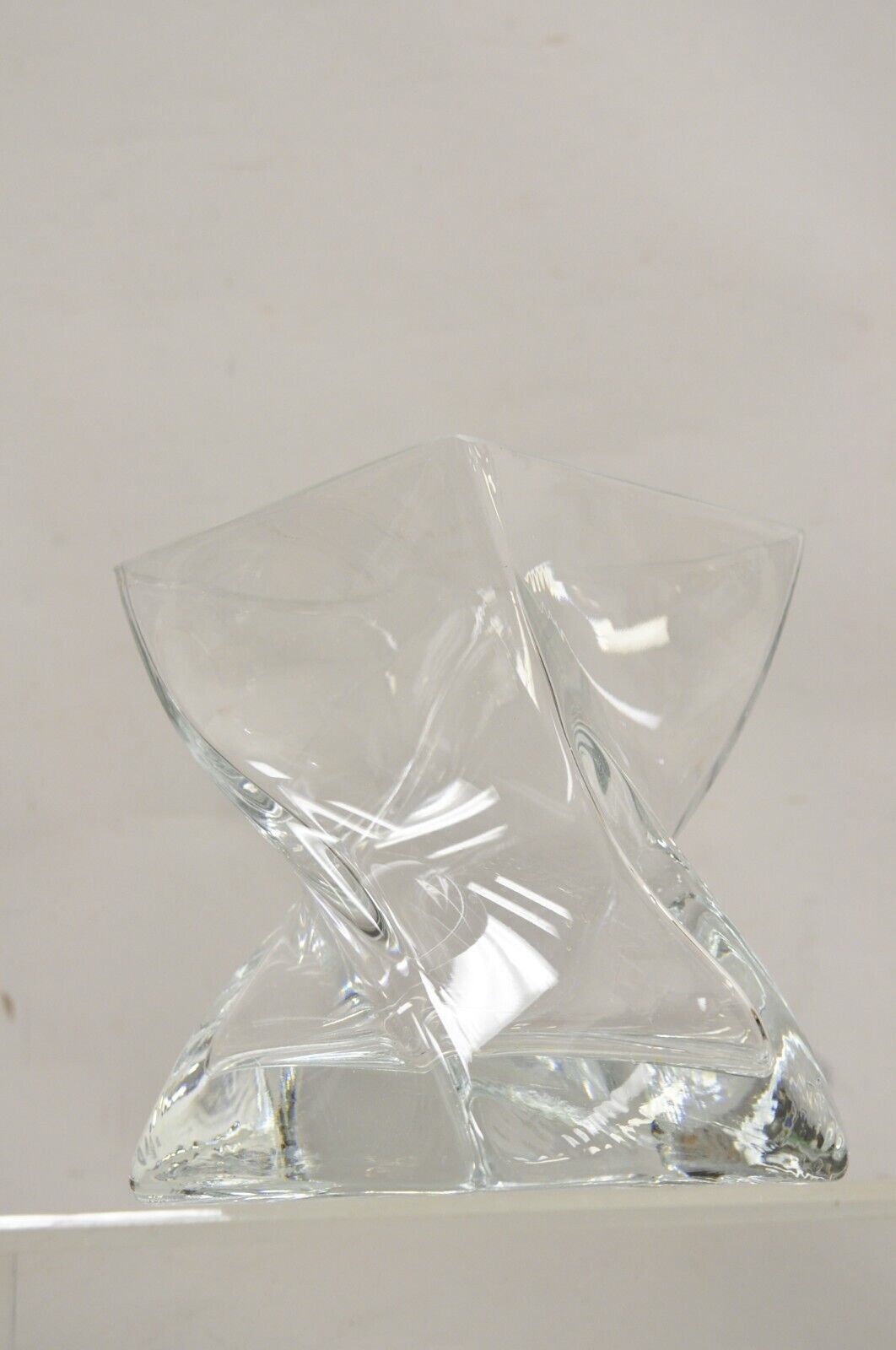 Modern Abstract Turkish Konart Twisted Glass Crystal Vase Centerpiece (B)