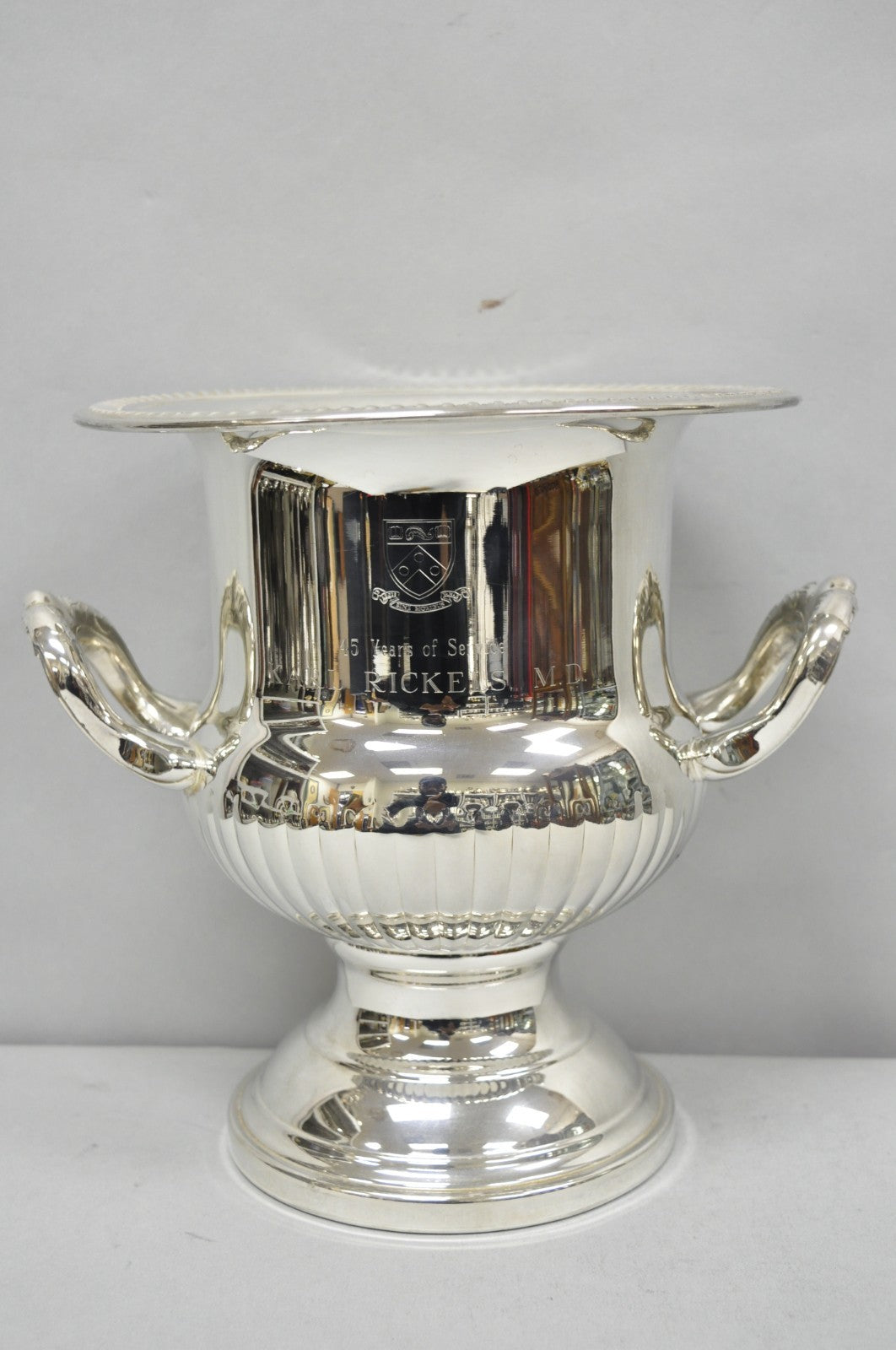 Vintage Silver Plated Trophy Cup Urn Champagne Chiller Ice Bucket Engraved