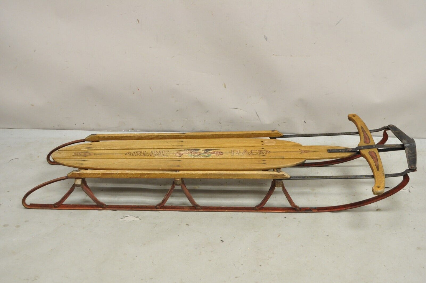 Vintage Flexible Flyer Airline Racer No 60 Wooden Sled Planet Jr USA