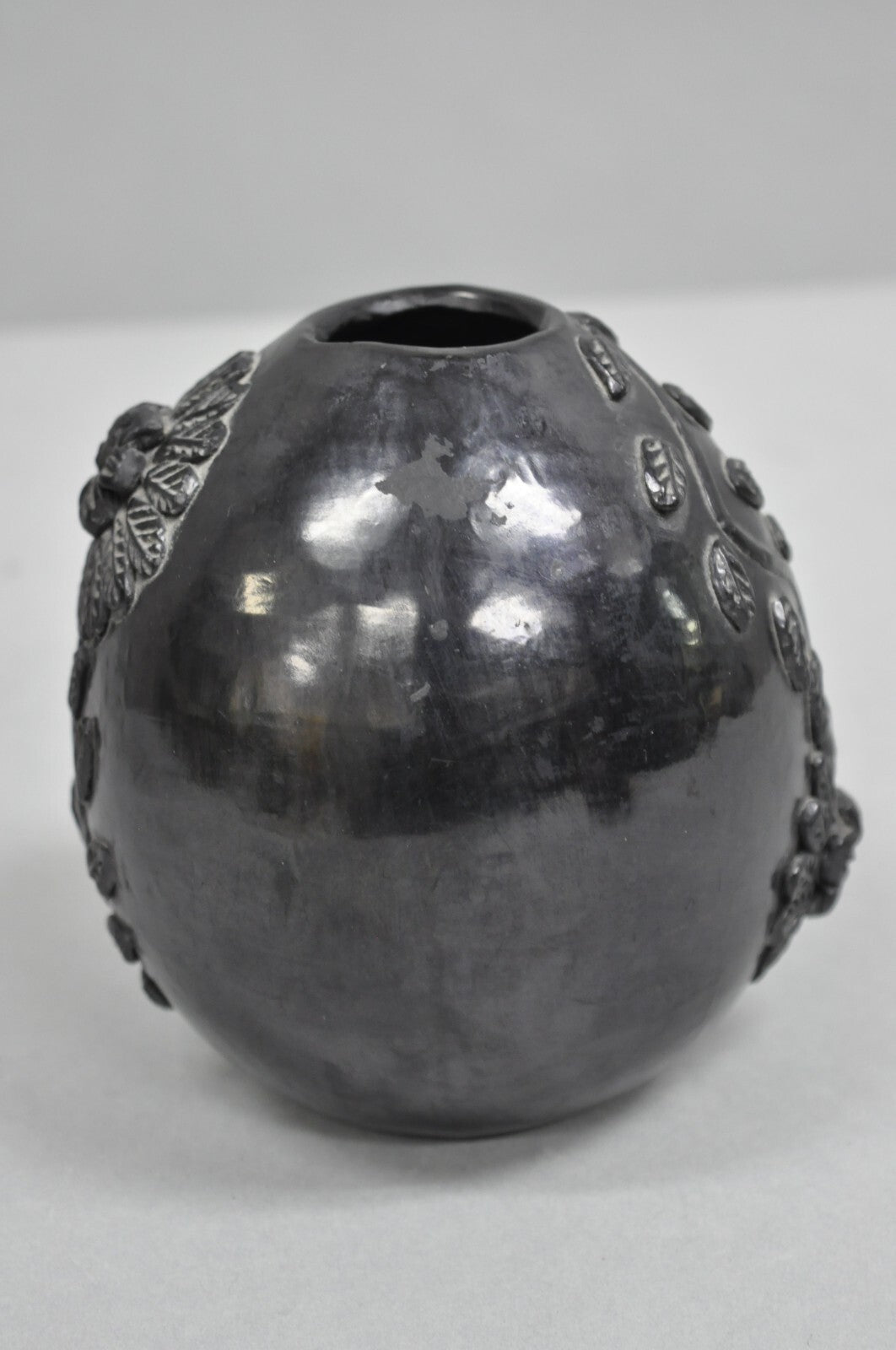 Dona Rosa Barro Negro Black Pottery 5" Flower Bud Vase Mexico Mid Century Modern