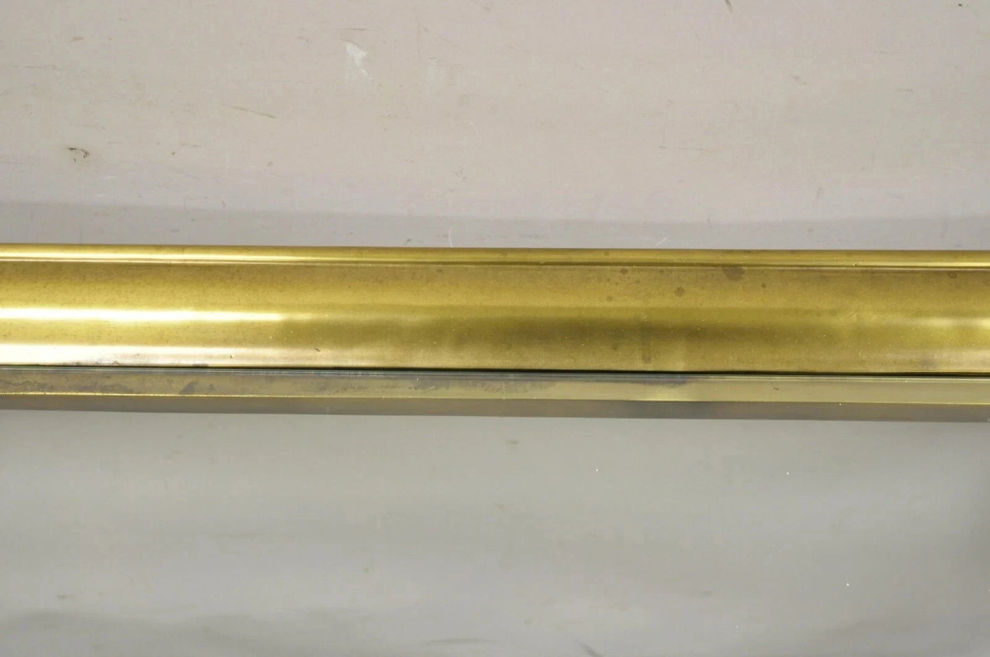 Vintage Hollywood Regency Mastercraft Style Brass Glass Console Sofa Hall Table
