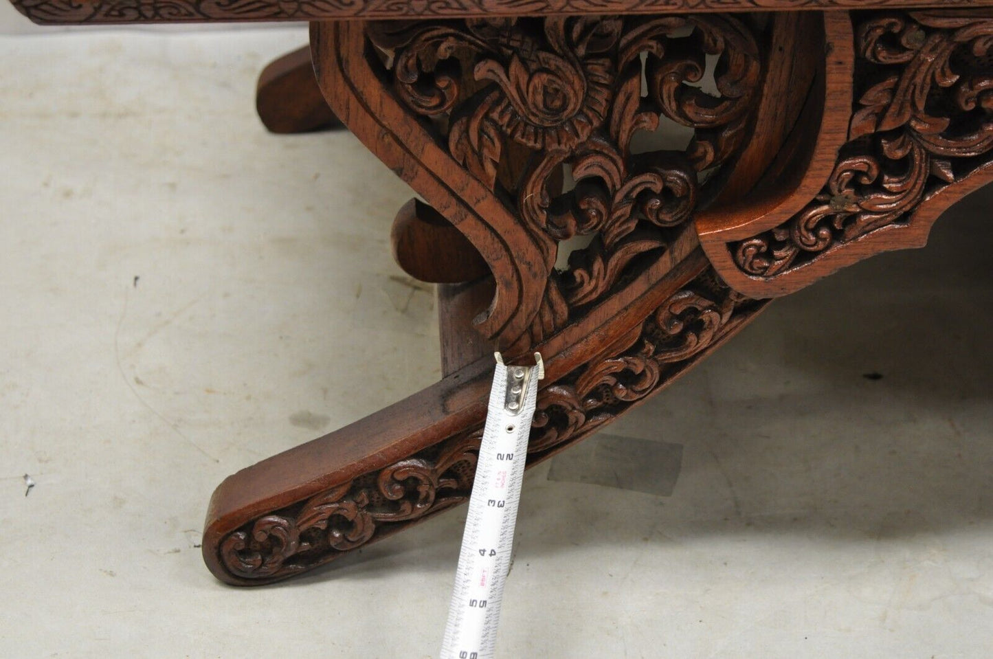 Vintage Chinoiserie Carved Teak Wood Howdah Elephant Saddle Accent Chair