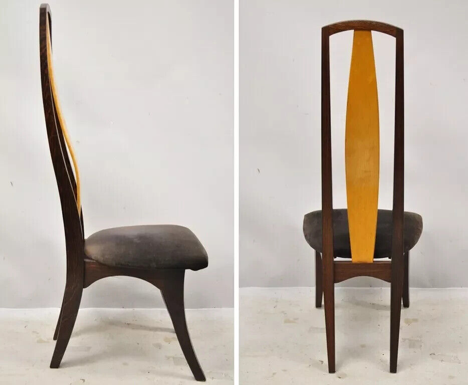 Jeffrey Greene Mid Century Arts & Crafts Birdseye Maple Inlay Dining Set - 7 pcs