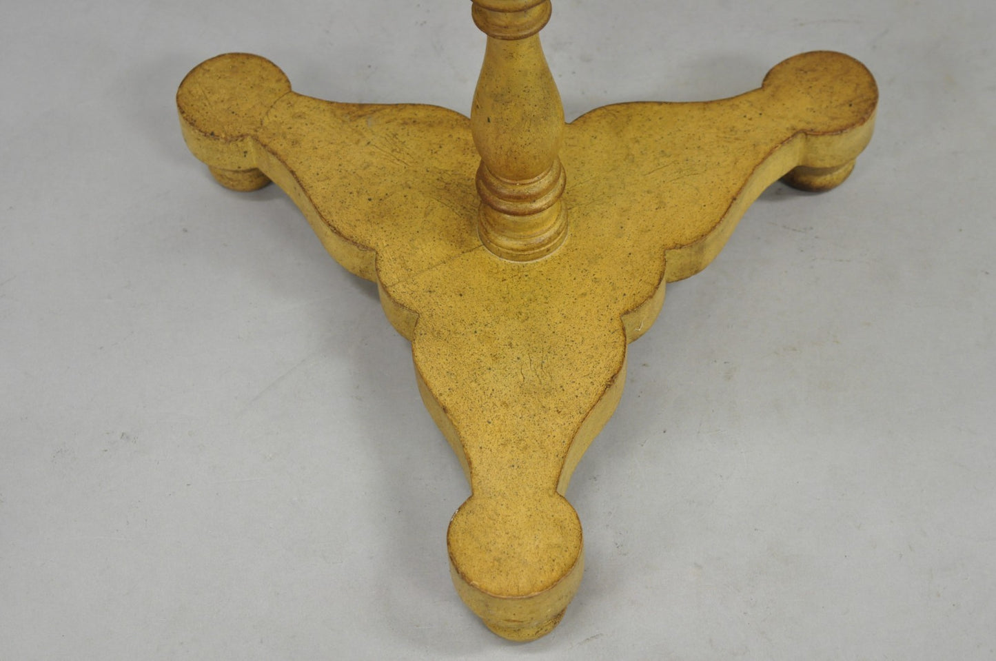 Vintage French Country Carved Wood Candlestick Tea Table Pedestal Floor Lamp