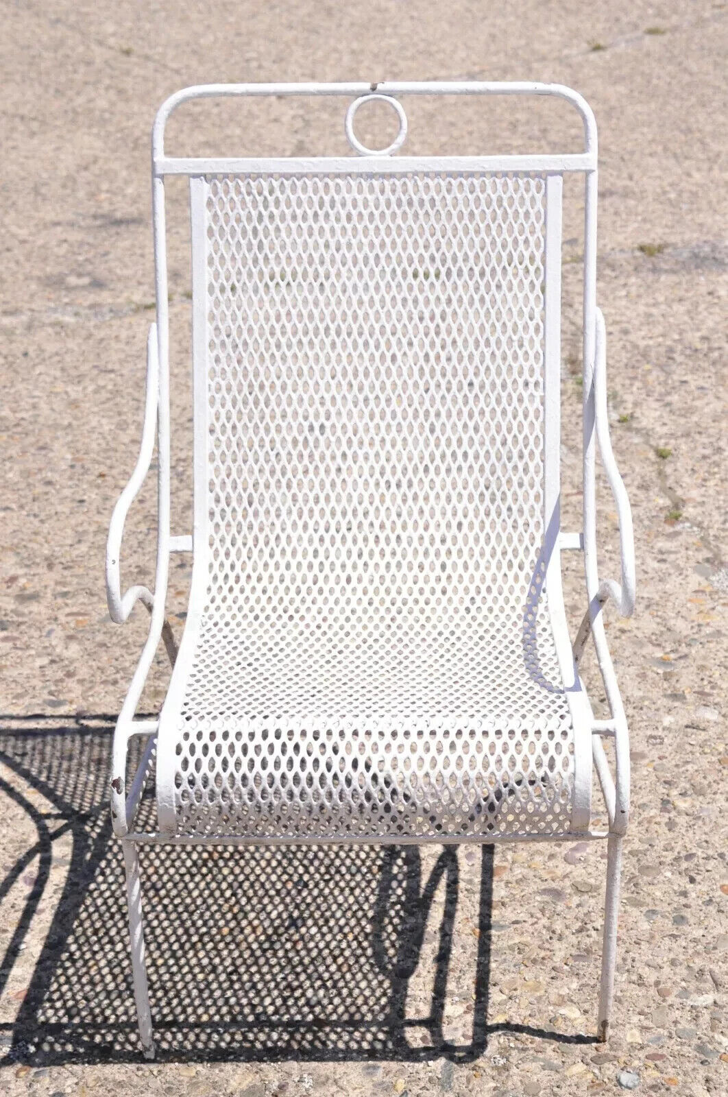Vintage Russell Woodard Sculptura Mid Century Wrought Iron Patio Arm Chair